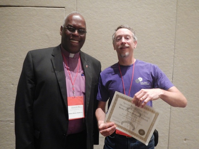 Nick Strobel with Bishop Brown at Missions luncheon
