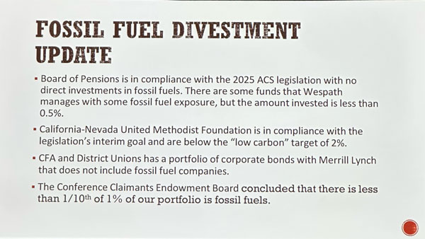 Fossil Fuel Divestment Update