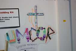 close-up of the toothpaste cross