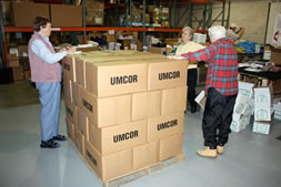 pallet of health kits